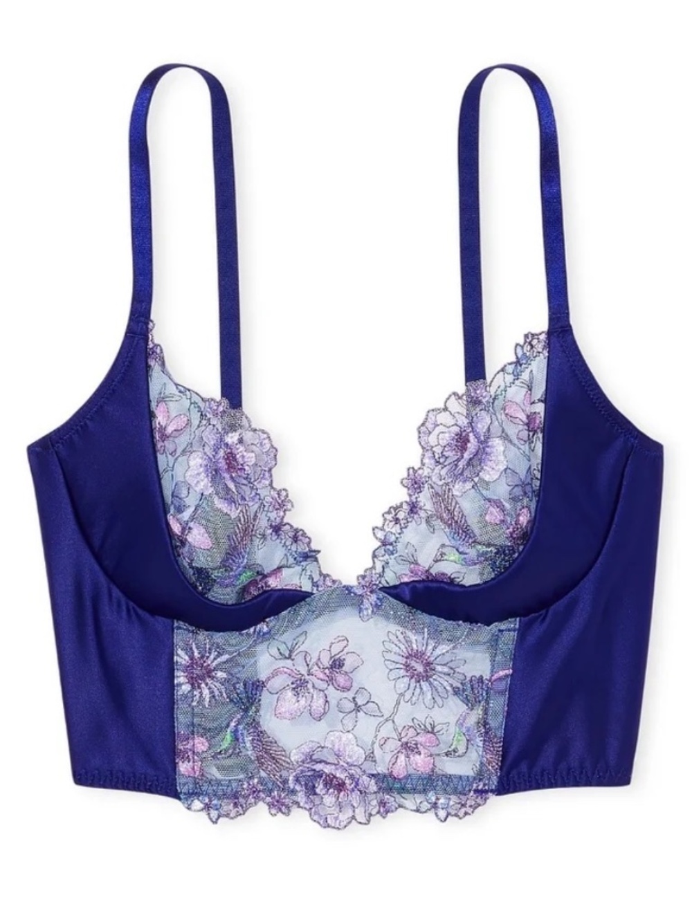 NWT Victoria's Secret Navy Hummingbird Lace Bustier - Size 34B Small